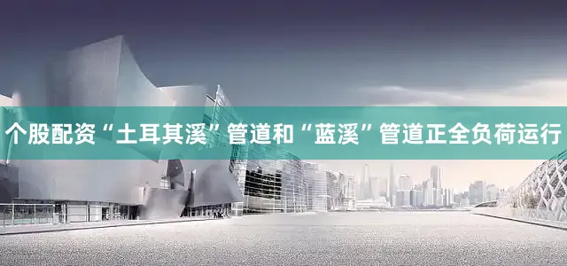 个股配资“土耳其溪”管道和“蓝溪”管道正全负荷运行